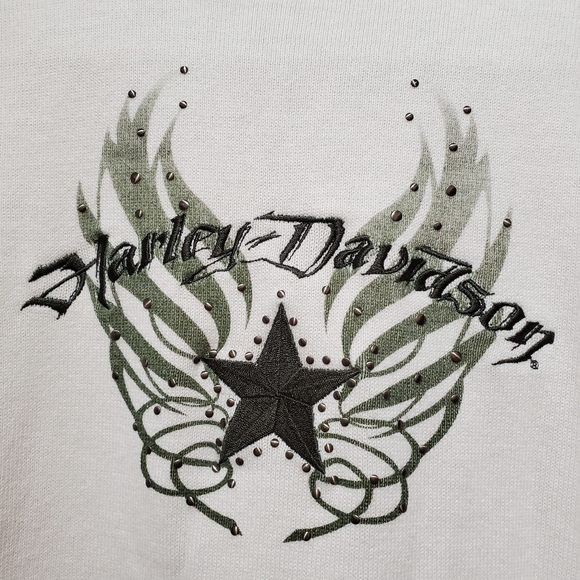 Harley Davidson Cream Pullover Turtle Neck Sweater Cotton‎ Women's Size L - Picture 1 of 9